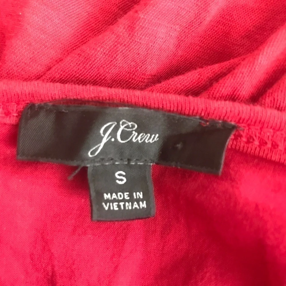 J crew flutter sleeve ruffle Eyelet lace top in vintage red cotton size small